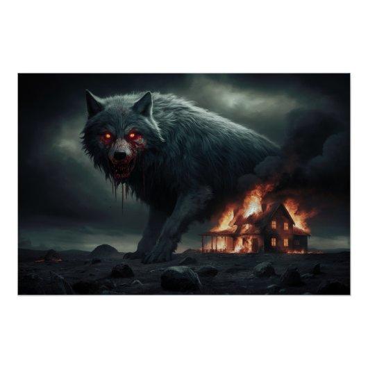 Poster Loup Feu 04 (Voorkant)