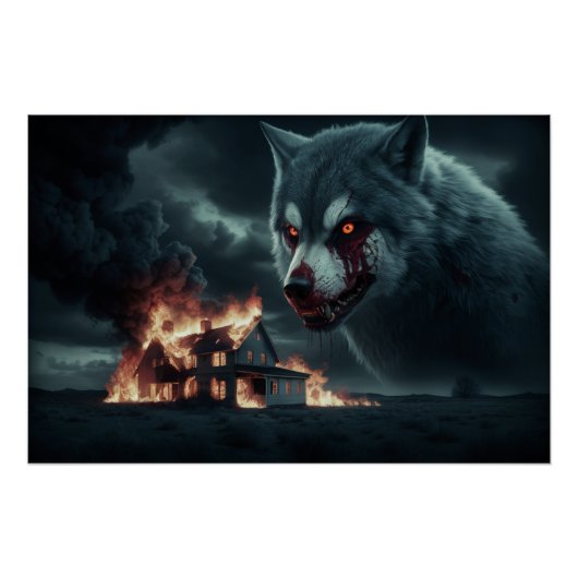 Poster Loup Feu 05 (Voorkant)