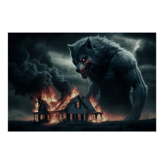 Poster Loup Feu 08 (Voorkant)