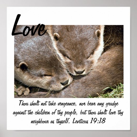 Poster Love Quote - Otters White (Voorkant)