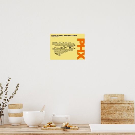 Poster luchthavendiagram Phoenix (PHX) (Keuken)