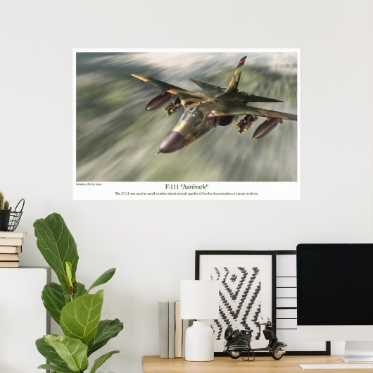 poster luchtvaartkunst " F-111 Aardvark " (Thuiskantoor)