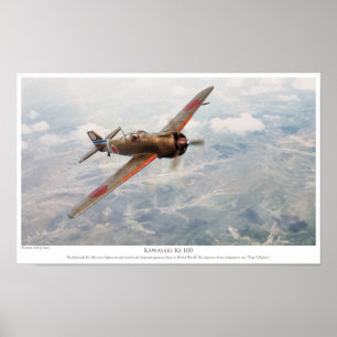 Poster luchtvaartkunst " Kawasaki Ki-100"