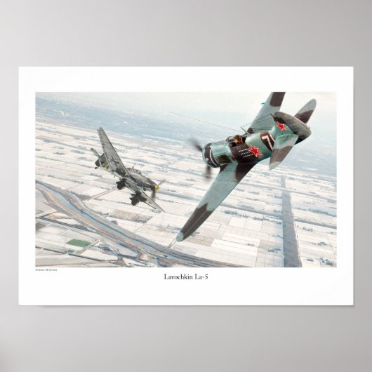 Poster luchtvaartkunst "Lavochkin La-5" (Voorkant)