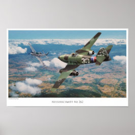Poster luchtvaartkunst "Messerschmitt me 262"