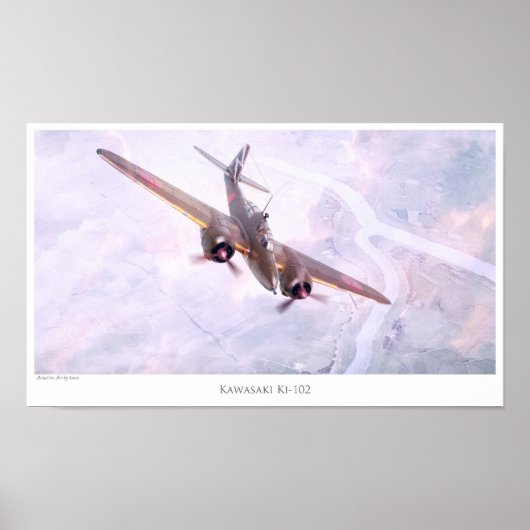 Poster luchtvaartkunst "Nakajima Ki-102 " (Voorkant)