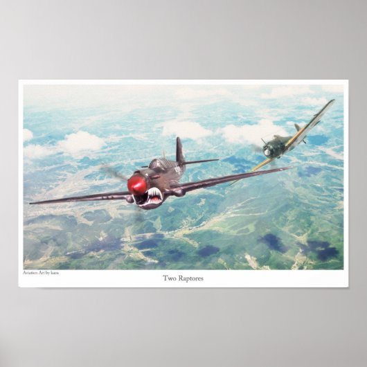Poster luchtvaartkunst "P-40 Warhawk" (Voorkant)