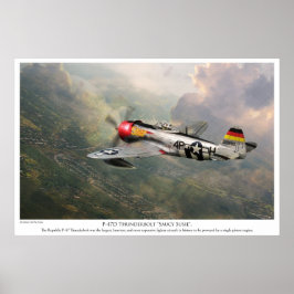 Poster luchtvaartkunst "P-47D Thunderbolt "Saucy S