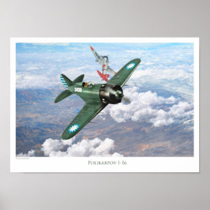 Poster luchtvaartkunst "Polikarpov I-16"