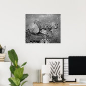 Poster/luipaarden in de ruimte poster (Thuiskantoor)