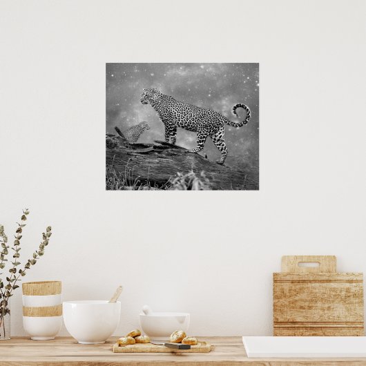 Poster/luipaarden in de ruimte poster (Keuken)