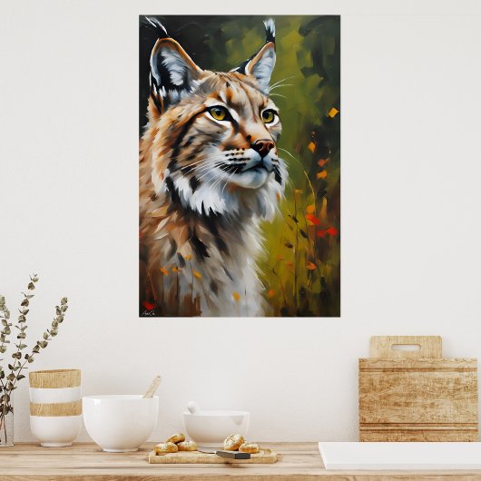 Poster | Lynx Cat | Olieverfstijl (Keuken)