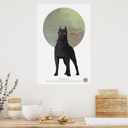 Poster M&S-perziken - Kunst van Mona Finden (Keuken)