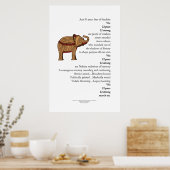 poster "Maart op" gedicht Elephant (Keuken)