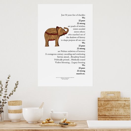 poster "Maart op" gedicht Elephant (Keuken)