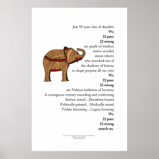 poster "Maart op" gedicht Elephant