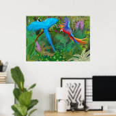 Poster Macaw Oerwoud (Thuiskantoor)