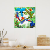 Poster Macaw Oerwoud (Keuken)