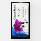 Poster, Magenta Orchidee, achtergrondopties per kl Spandoek (Verticaal)