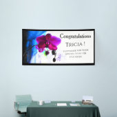 Poster, Magenta Orchidee, achtergrondopties per kl Spandoek (Beurs)