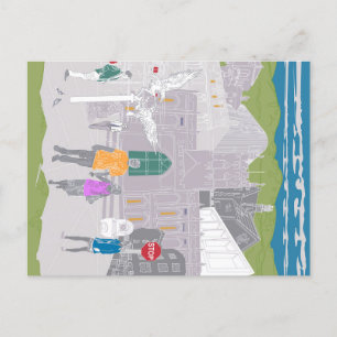 Poster Malvern Hills UK Skyline Kunstwerk Briefkaart