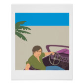 poster man in sports car (Voorkant)