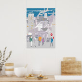 Poster Manchester Skyline Illustratie Kunstwerk (Keuken)