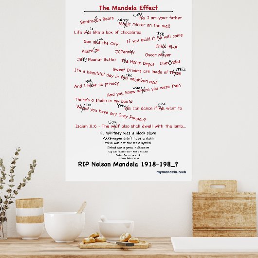 Poster Mandela Effecten (Keuken)