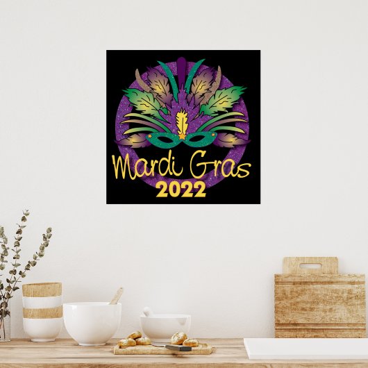 Poster Mardi Gras Mask - 2022 (Keuken)