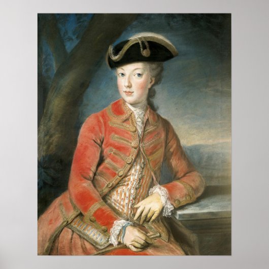 Poster Marie Antoinette jachtkleding (Voorkant)