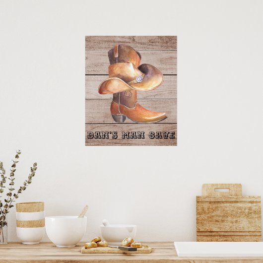 Poster Matte Cowboy Boot and Pet (Keuken)