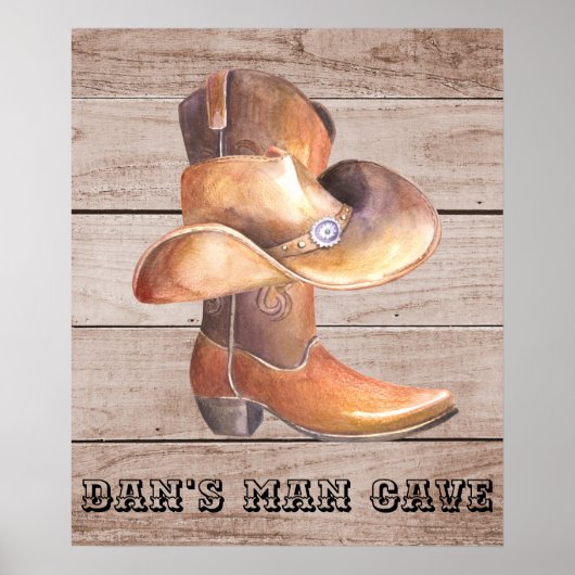 Poster Matte Cowboy Boot and Pet (Voorkant)