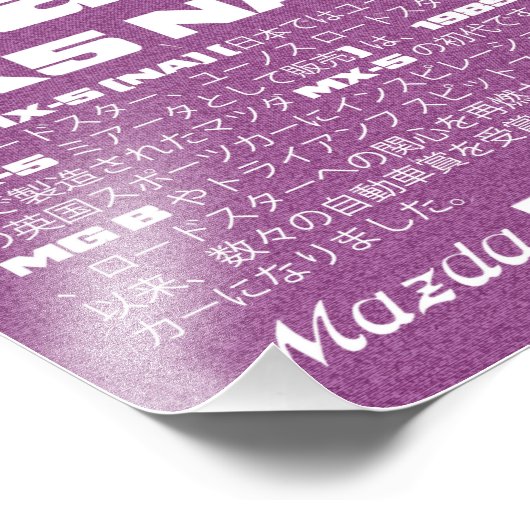 Poster Mazda Miata MX5 (Hoek)