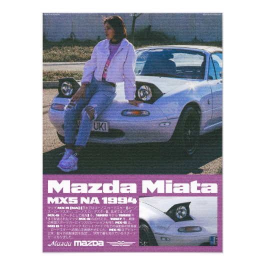 Poster Mazda Miata MX5 (Voorkant)