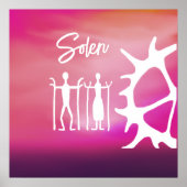 Poster med samiska mönster i rosa (Voorkant)