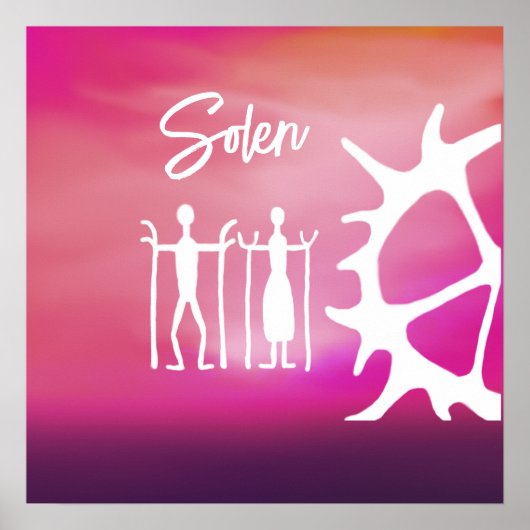 Poster med samiska mönster i rosa (Voorkant)