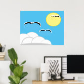 Poster - Meeuwen zweven (Thuiskantoor)