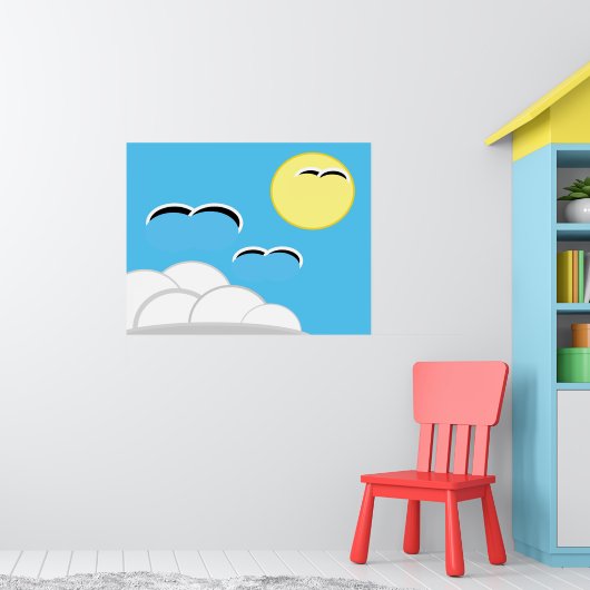 Poster - Meeuwen zweven (Kinderkamer 1)