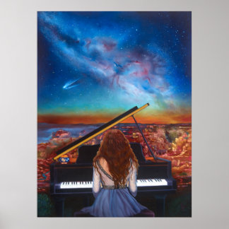 Poster_Meisje aan piano Poster