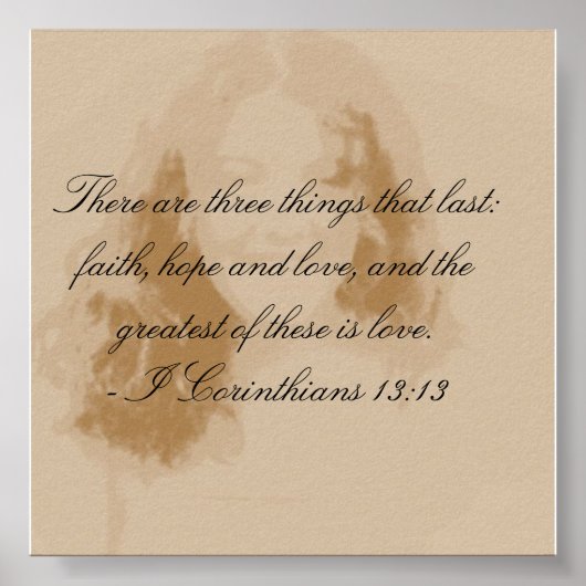 Poster  meisje Bijbel liefdescitaat (Voorkant)