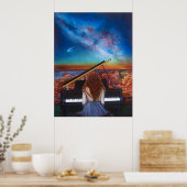 Poster_meisje op piano poster (Keuken)