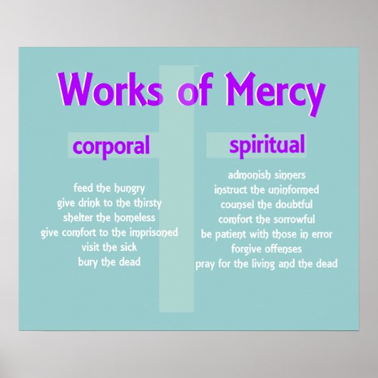 Poster Merciful Works aangepaste grafische kunst (Voorkant)