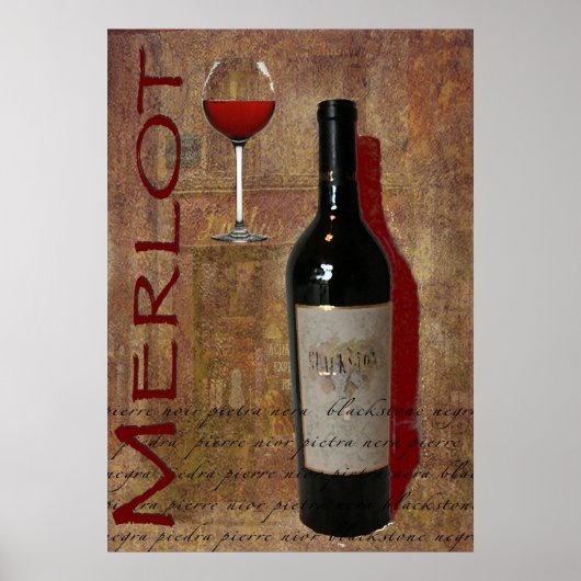 poster merlot wine (Voorkant)