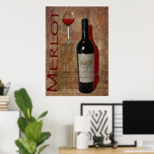 poster merlot wine (Thuiskantoor)
