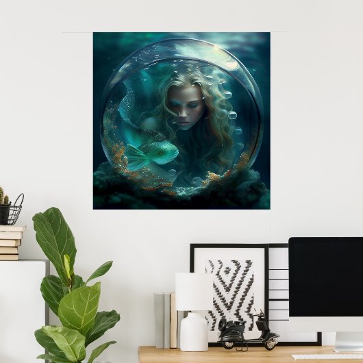 Poster mermaid (Thuiskantoor)