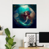 Poster mermaid (Thuiskantoor)