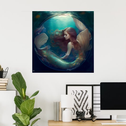 Poster mermaid (Thuiskantoor)