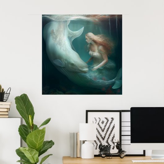 Poster mermaid (Thuiskantoor)