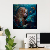 Poster mermaid (Thuiskantoor)