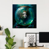 Poster mermaid (Thuiskantoor)